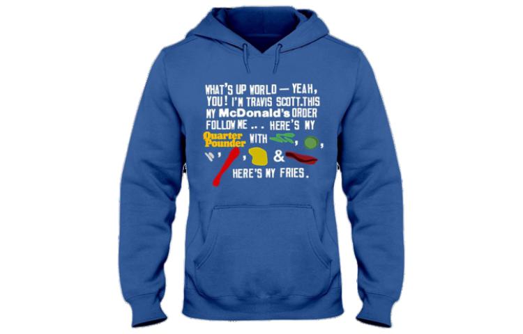 Travis CPFM 4 CJ Script Hoodie Blue Pullover Sweatshirt TC-436