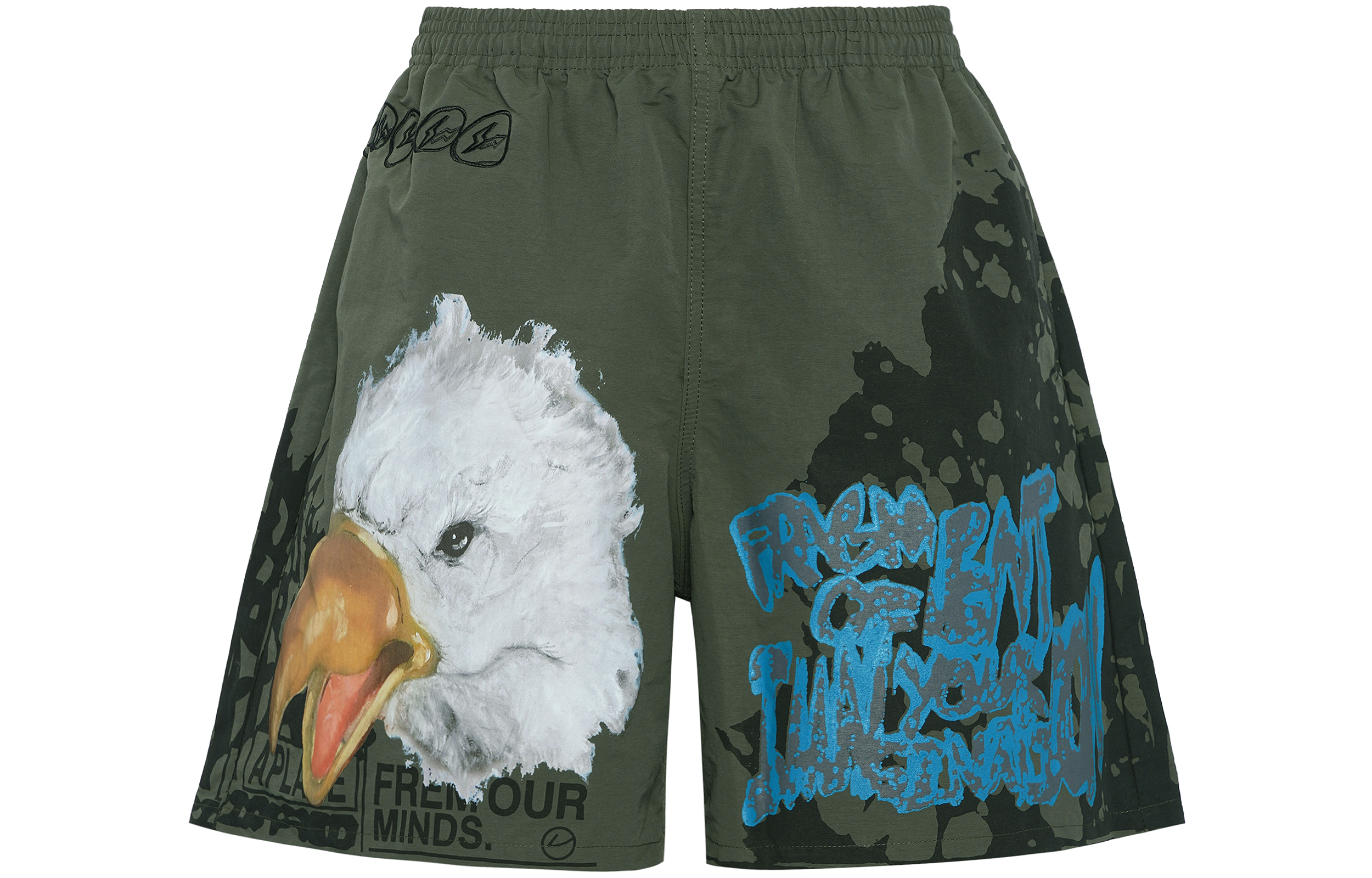 Order Travis Scott x Fragment Cactus Jack Eagle Logo Shorts Olive Green Pria. CJFN-SS32
