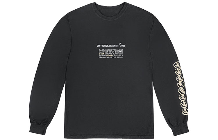 Travis Fragment Cactus Jack Graphic Long Sleeve Sweatshirt Black CJFN-SS31