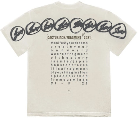 Travis Scott x Fragment Cactus Jack 標誌圖案白色男士T恤 CJFM-SS03 Lookbook Travis Scott x Fragment Cactus Jack 標誌圖案白色男士T恤 CJFM-SS03