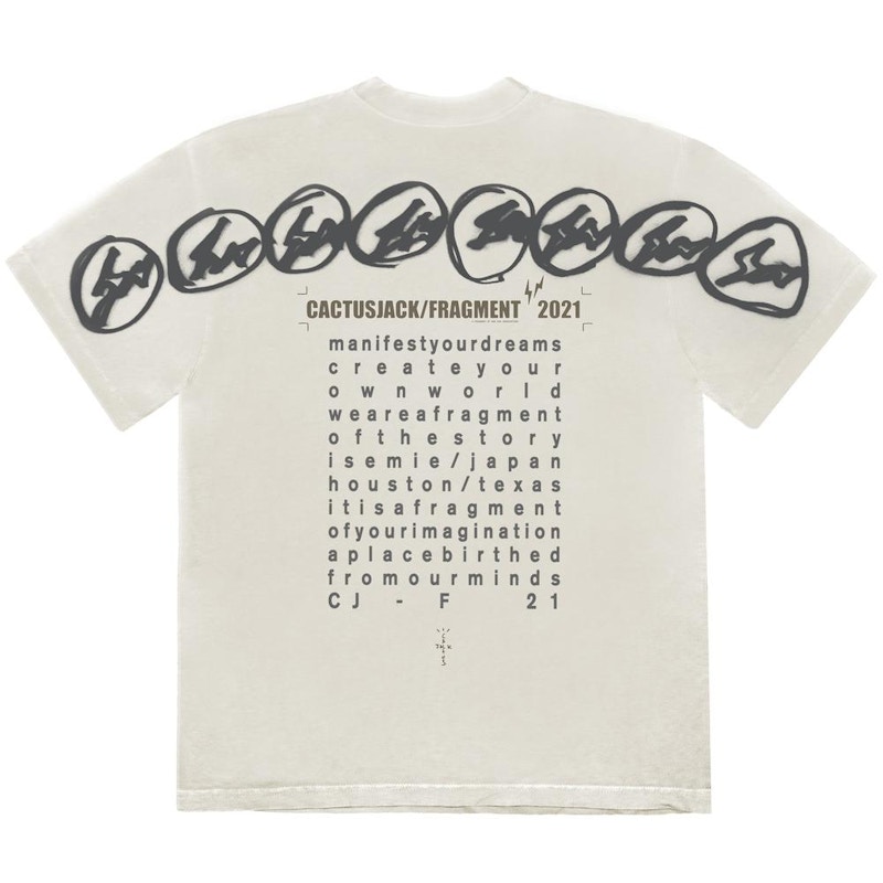 Order Travis Scott x Fragment Manifest T-shirt Krim