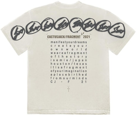 Travis Scott x Fragment Manifest T-shirt Cream Order Travis Scott x Fragment Manifest T-shirt Cream