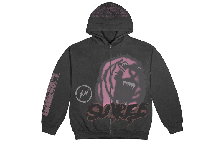 Travis Hiroshi Fujiwara Cactus Jack Letter Print Hoodie Black Unisex CJFN-SS18 圖 2