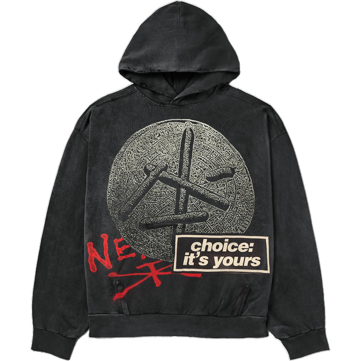 Travis Jordan SS24 Letter Print Pullover Hoodie Unisex Black CJJJ-HS04