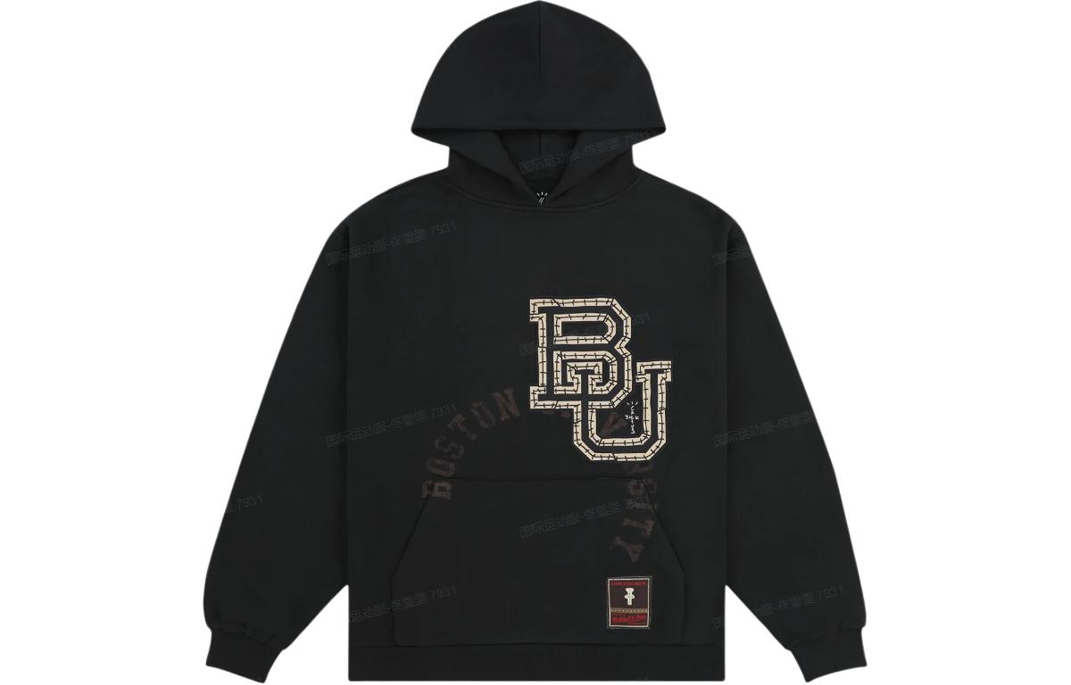 Travis Mitchell & Ness Boston University Embroidered Hoodie Black Unisex TH9923-BONBLCK
