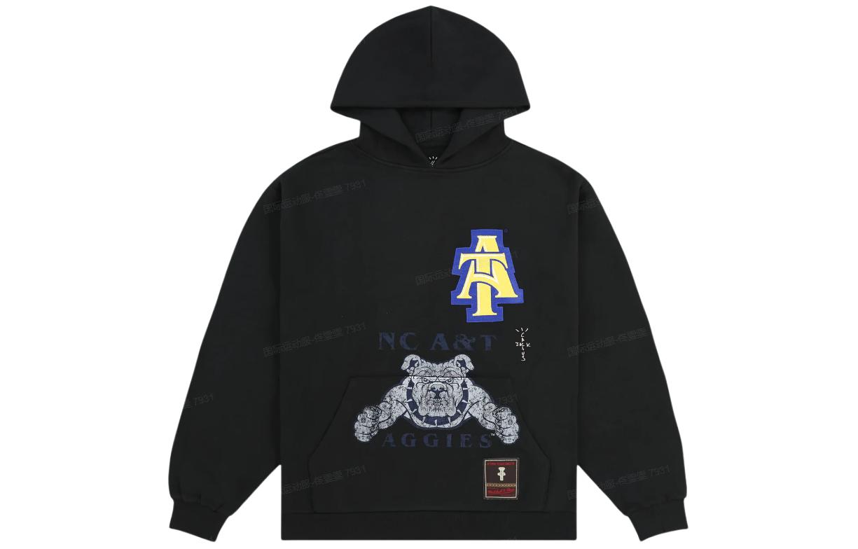 Travis Mitchell & Ness NC A&T University Logo Hoodie Black Unisex SS24 TH9923-NCUBLCK
