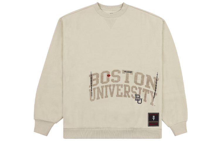 Travis Mitchell & Ness SS24 Boston University Logo Brown Pullover Crewneck SS9921-BONTAN1