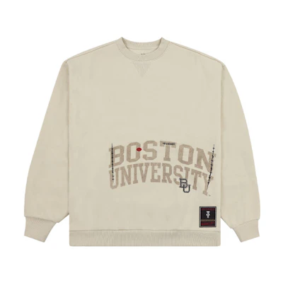 Travis Mitchell & Ness SS24 Boston University Logo Brown Pullover Crewneck SS9921-BONTAN1