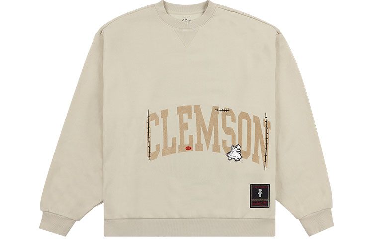Travis Mitchell & Ness SS24 Clemson University Brown Crewneck Sweatshirt Unisex FC9327-CLMTAN1