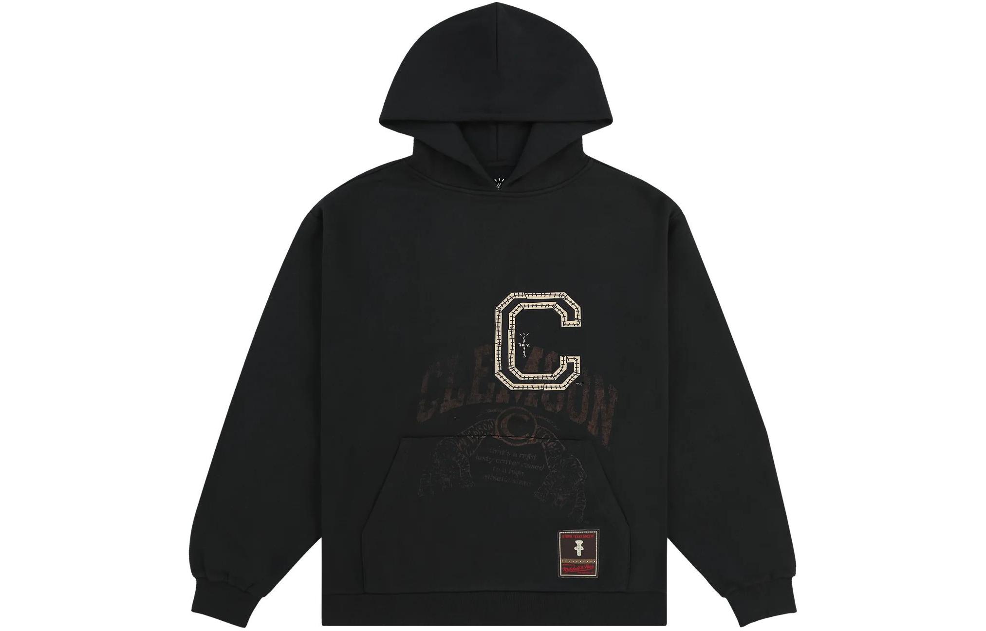 Travis Mitchell & Ness SS24 Clemson University Logo Hoodie Black Unisex TH9326-CLMBLCK