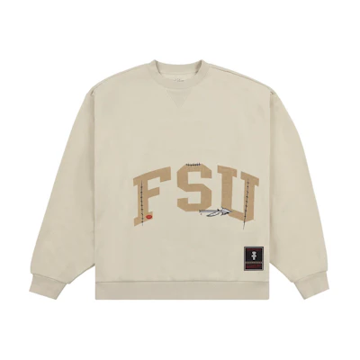 Travis Mitchell & Ness SS24 Florida State Logo Brown Crewneck Sweatshirt Unisex FC9327-FSUTAN1