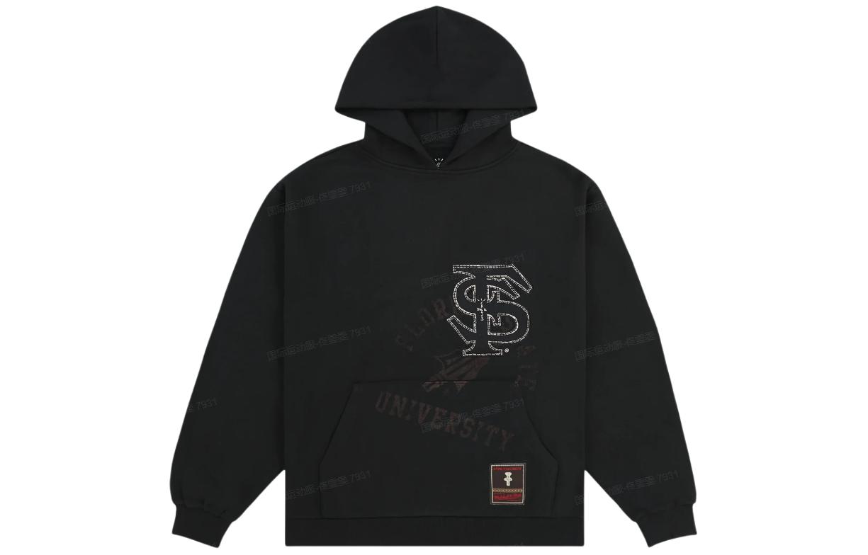 Travis Mitchell & Ness SS24 Florida State Univ Embroidered Hoodie Black TH9326-FSUBLCK