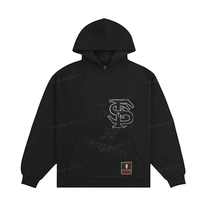 Travis Mitchell & Ness SS24 Florida State Univ Embroidered Hoodie Black TH9326-FSUBLCK