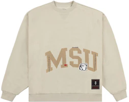 Travis Scott x Mitchell & Ness SS24 Mississippi State Logo Crewneck Brown Unisex FC9327-MSSTAN1 Travis Scott x Mitchell & Ness SS24 Mississippi State Logo Crewneck Brown Unisex FC9327-MSSTAN1