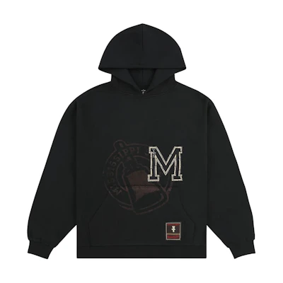 Travis Mitchell & Ness SS24 Mississippi State Logo Hoodie Black Unisex TH9326-MSSBLCK
