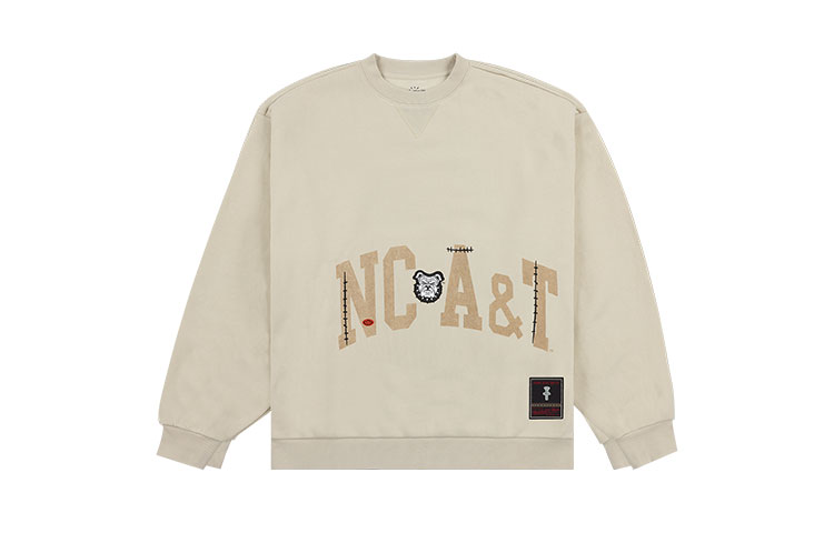 Travis Mitchell & Ness SS24 NC A&T University Brown Crewneck Sweatshirt FC9327-NCUTAN1