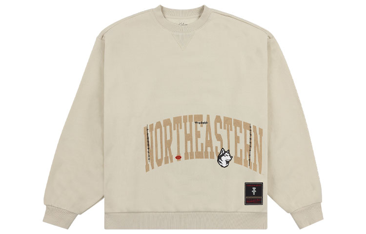 Travis Mitchell & Ness SS24 Northeastern Univ Brown Logo Graphic Sweatshirt FC9327-NEUTAN1