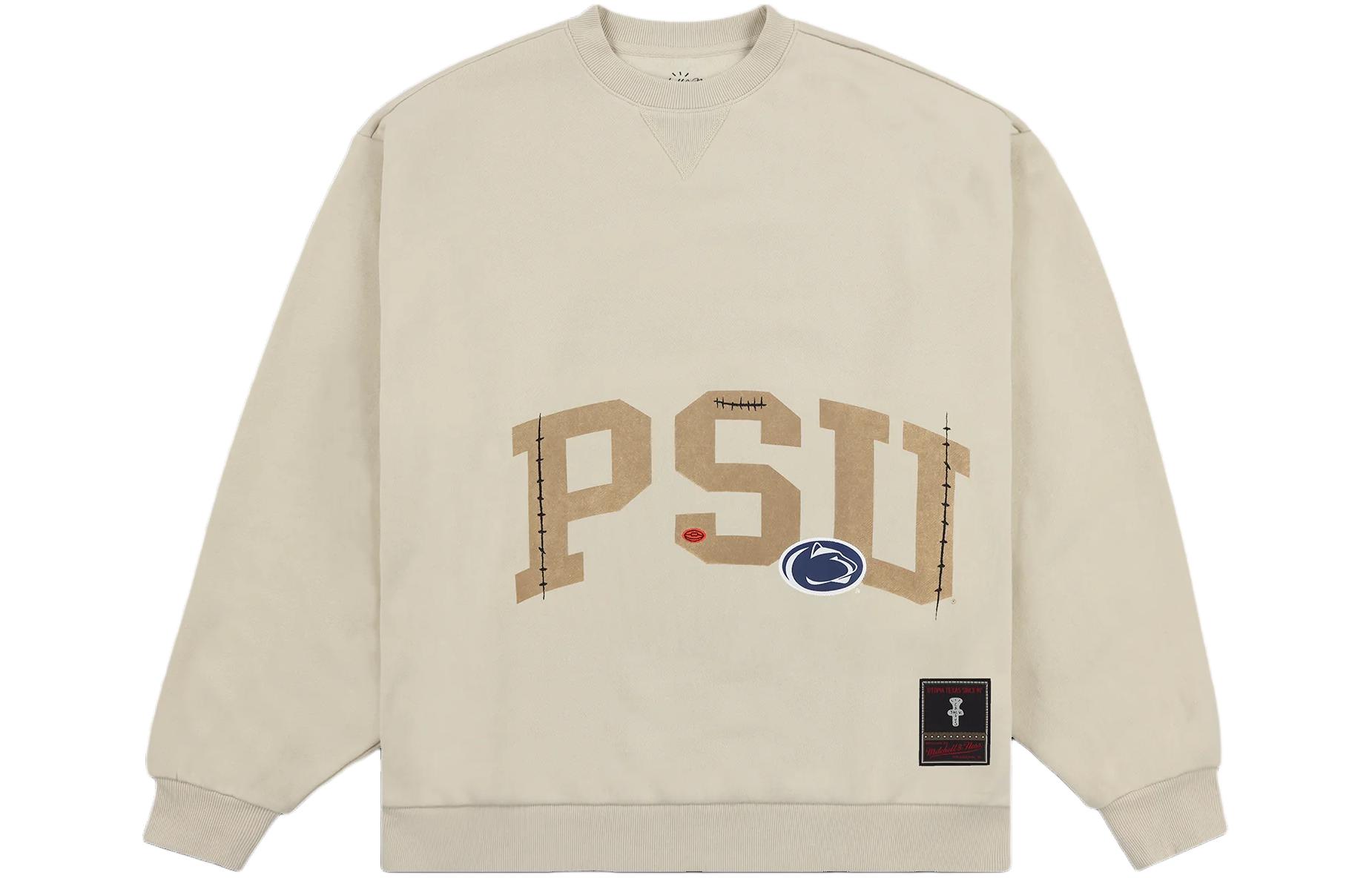 Travis Mitchell & Ness SS24 Penn State Logo Brown Crewneck Sweatshirt FC9327-PENTAN1