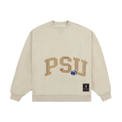 Travis Mitchell & Ness SS24 Penn State Logo Brown Crewneck Sweatshirt FC9327-PENTAN1