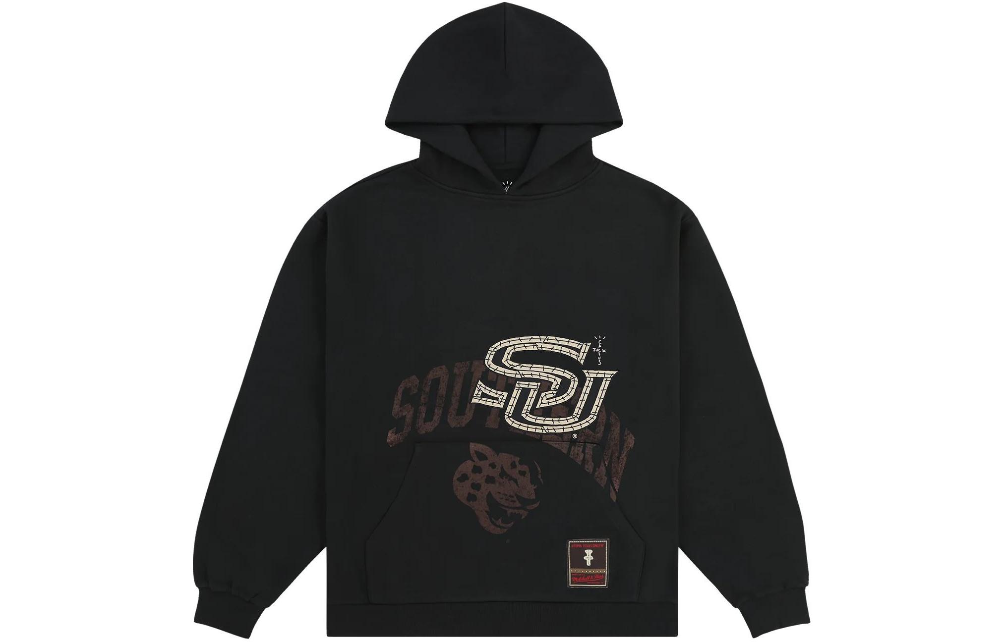 Order Travis Scott x Mitchell & Ness SS24 南方大學Logo黑色連帽衫 TH9326-SUABLCK