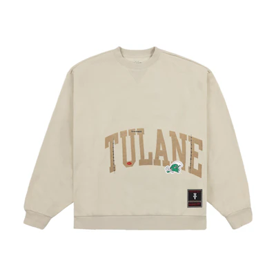 Travis Mitchell & Ness SS24 Tulane University Brown Crewneck Sweatshirt FC9921-TUUTAN1