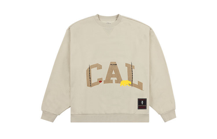 Travis Mitchell & Ness SS24 UC Berkeley Logo Brown Crewneck Sweatshirt FC9327-UCBTAN1