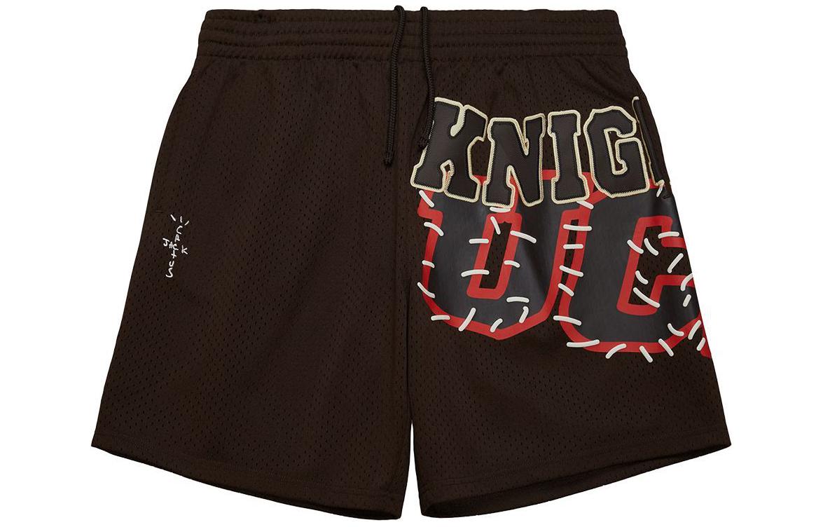 Travis Scott x Mitchell & Ness SS24 UCF University Brown Logo Mid-Rise Shorts Unisex BT9324-UCFBROW