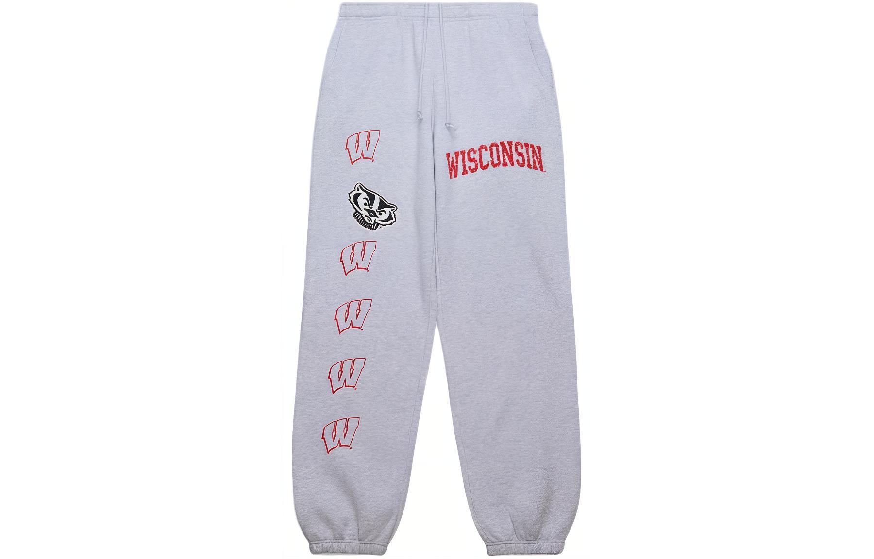 Travis Scott x Mitchell & Ness SS24 University of Wisconsin Jogger Pants Gray Unisex BT9920-UWMGYHT