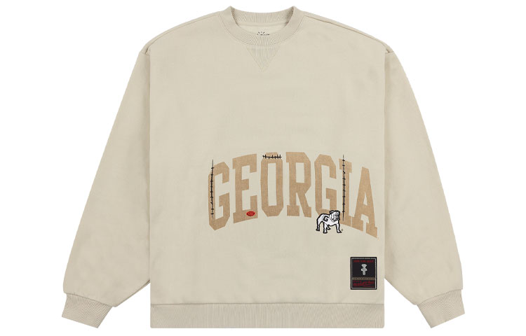Travis Mitchell & Ness SS24 University of Georgia Logo Brown Sweatshirt Unisex FC9327-GEOTAN1