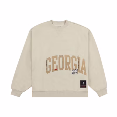 Travis Mitchell & Ness SS24 University of Georgia Logo Brown Sweatshirt Unisex FC9327-GEOTAN1