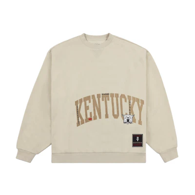 Travis Mitchell & Ness SS24 University of Kentucky Brown Crewneck Sweatshirt FC9327-UKTTAN1