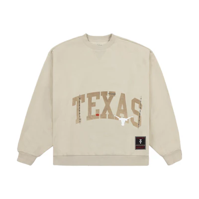 Travis Mitchell & Ness SS24 University of Texas Brown Crewneck Sweater FC9327-UTATAN1
