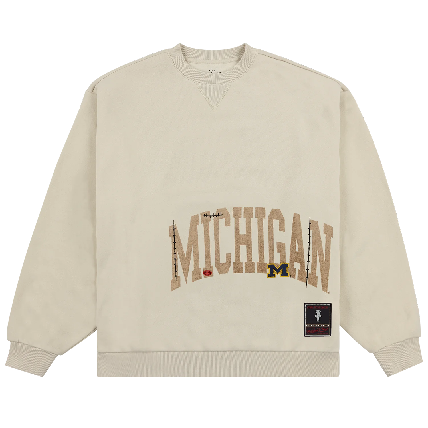 Travis Mitchell & Ness SS24 University of Michigan Logo Brown Sweatshirt FC9921-UMITAN1