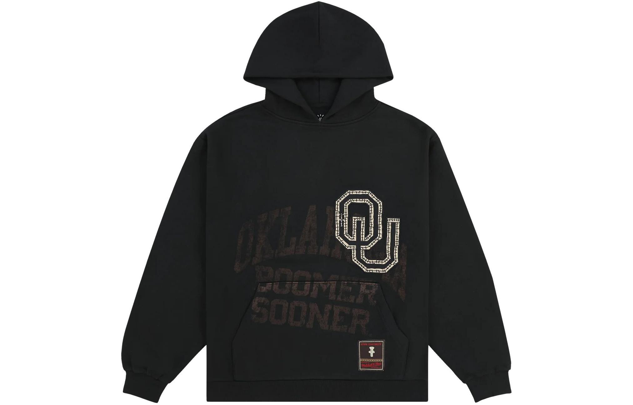 Travis Mitchell & Ness SS24 University of Oklahoma Logo Hoodie Black Unisex TH9326-UOKBLCK