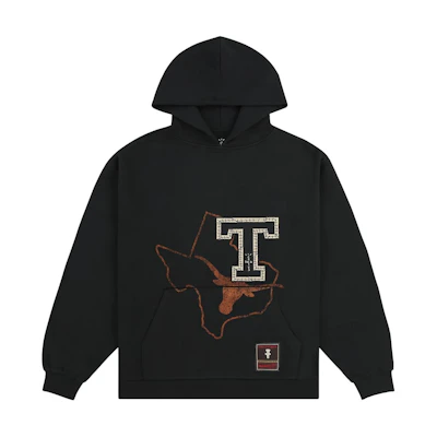 Travis Mitchell & Ness SS24 University of Texas Logo Hoodie Black Unisex TH9326-UTABLCK