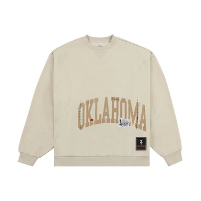 Travis Mitchell & Ness SS24 University of Oklahoma Brown Logo Sweatshirt FC9327-UOKTAN1
