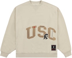 Travis Scott x Mitchell & Ness SS24 USC Logo Brown Crewneck Sweatshirt Unisex. FC9327-USCTAN1 Travis Scott x Mitchell & Ness SS24 USC Logo Brown Crewneck Sweatshirt Unisex. FC9327-USCTAN1