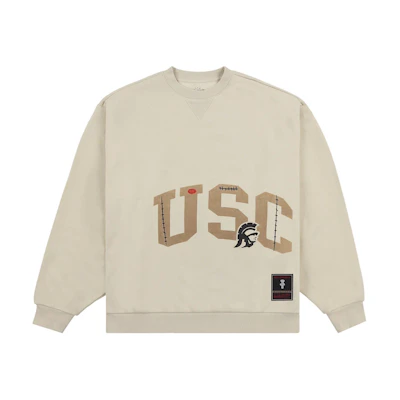 Travis Mitchell & Ness SS24 USC Logo Brown Crewneck Sweatshirt Unisex. FC9327-USCTAN1
