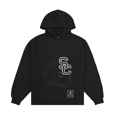 Travis Mitchell & Ness SS24 USC Logo Hoodie Black Unisex Pullover Sweater TH9326-USCBLCK