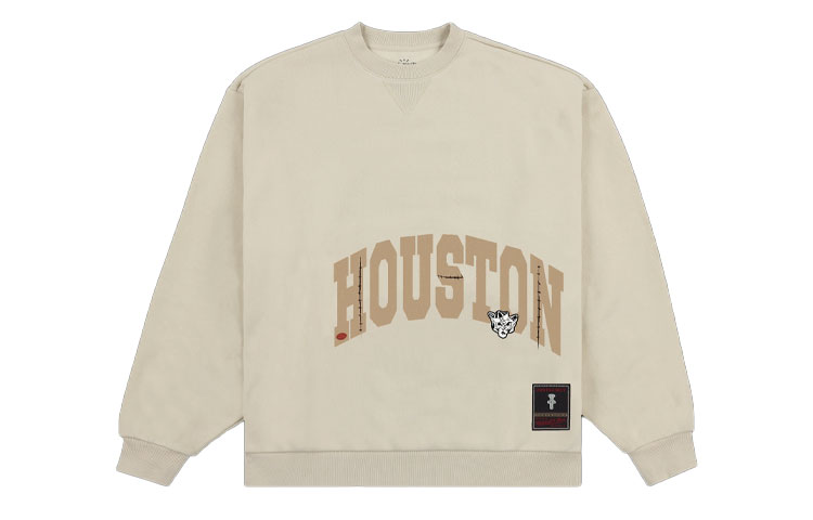 Travis Mitchell & Ness University of Houston Logo Brown Crewneck Sweater SS24 TH9326-HOUBROW