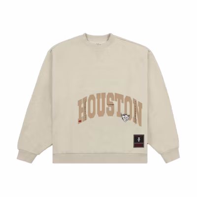 Travis Mitchell & Ness University of Houston Logo Brown Crewneck Sweater SS24 TH9326-HOUBROW