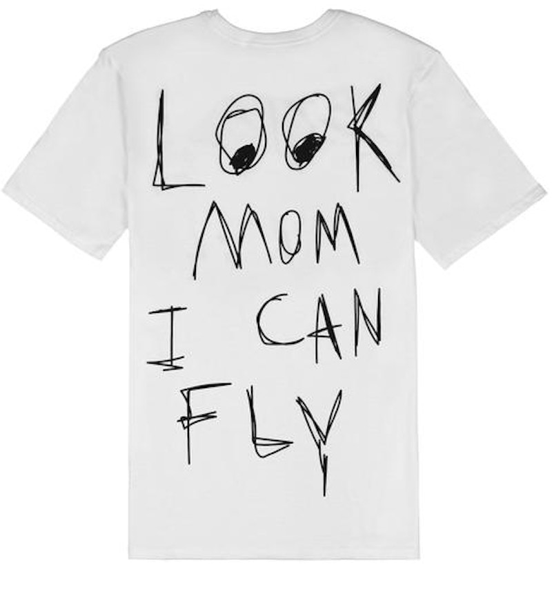 Order Travis Scott x Nike Kaos Putih "Look Mom I Can Fly II"