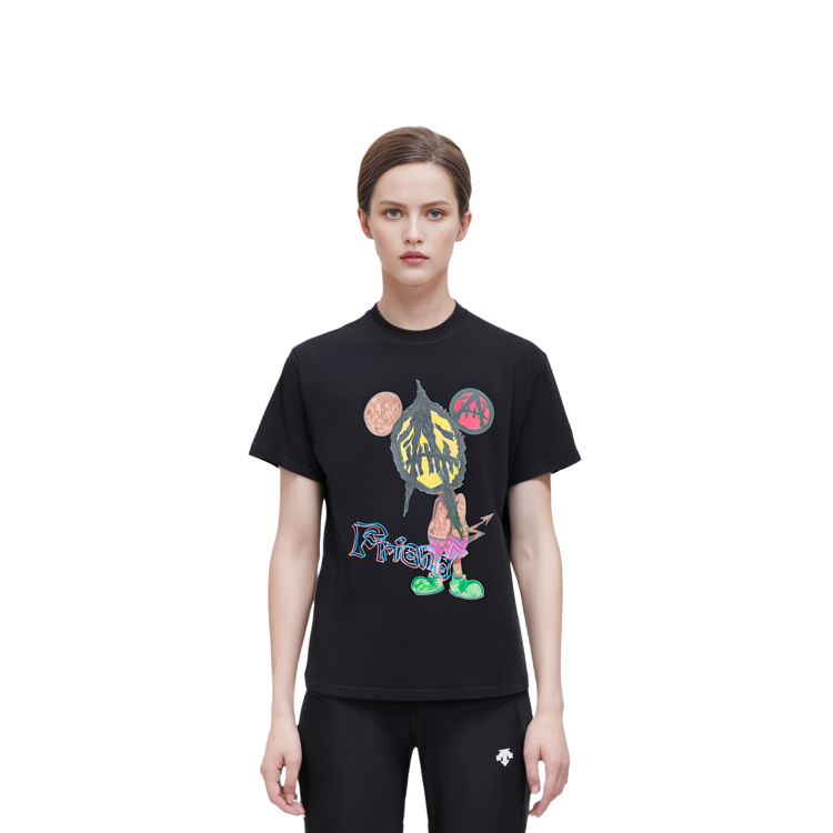 Shop Travis Scott x SAINT Mxxxxxx Kaos Hitam Unisex dengan Cetakan Huruf. TSUT-SS28