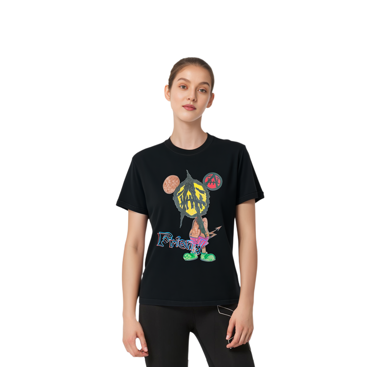 Cheap Travis Scott x SAINT Mxxxxxx Kaos Hitam Unisex dengan Cetakan Huruf. TSUT-SS28