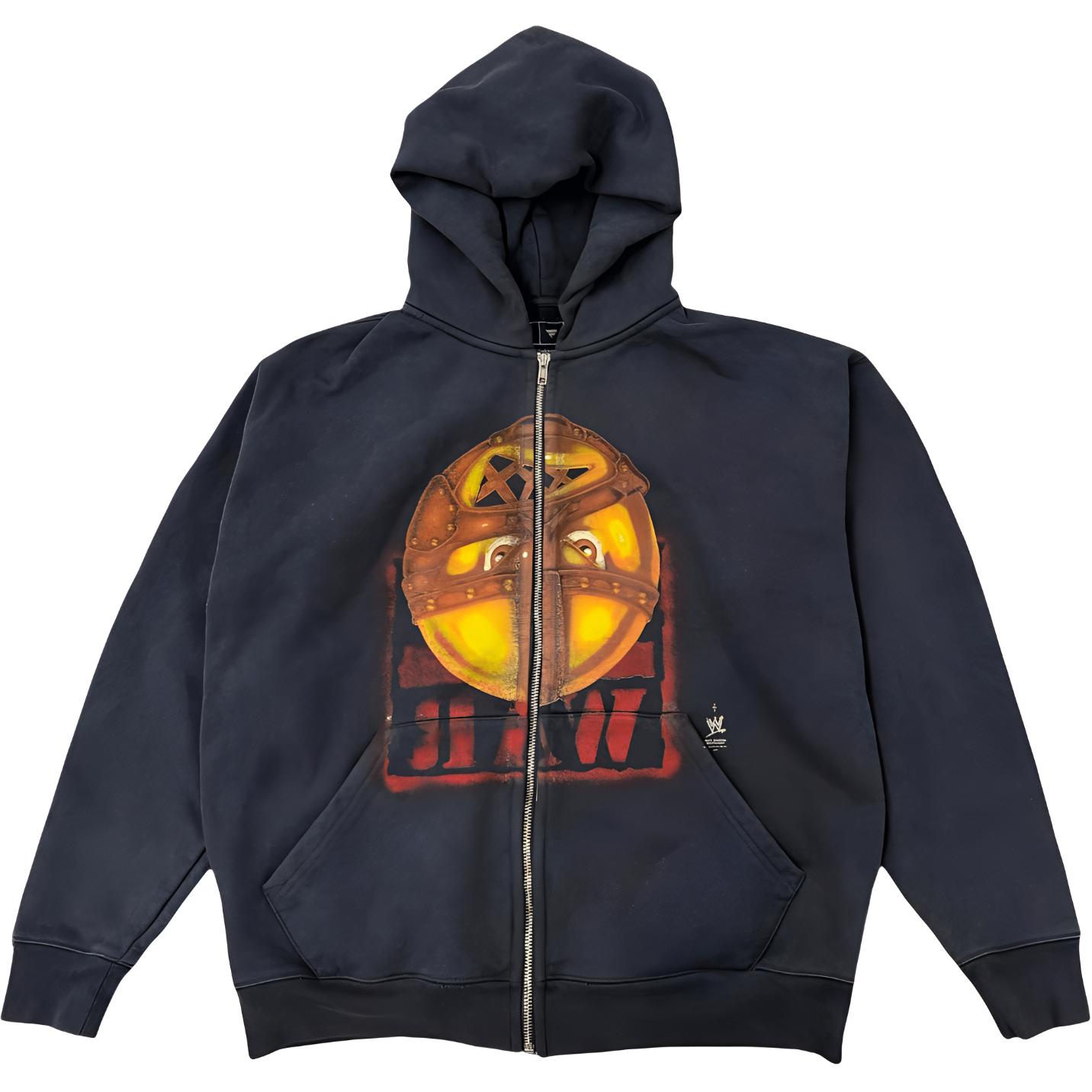 Travis WWE Mankind FW24 Hoodie with Front Graphic and Kangaroo Pocket Unisex ETCJ-WWE-HS01