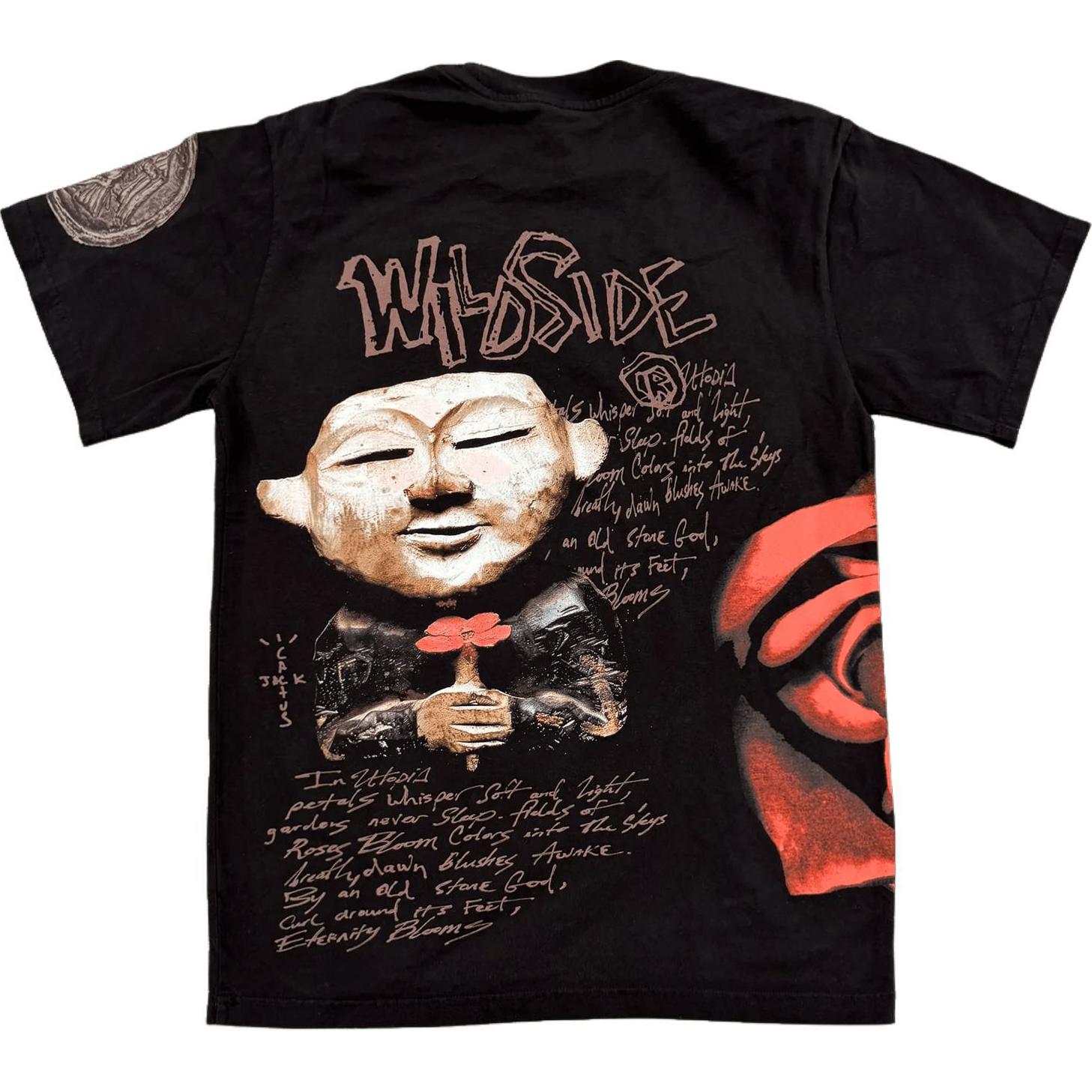 Travis Scott x Yohji Yamamoto FW24 Wildside Rose Print Unisex Tee Black ETCJ-WYY-SS01