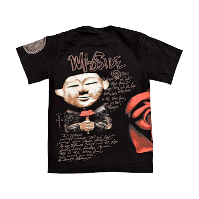 Travis Yohji Yamamoto FW24 Wildside Rose Print Unisex Tee Black ETCJ-WYY-SS01