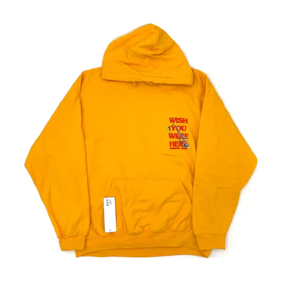 Travis Yellow Hoodie with Lettering and Kangaroo Pocket 93665-537