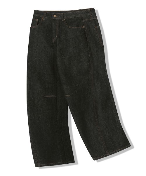 Order Trillion [Nonfade] Curved Low Dart Denim Pants_Black TRFPT80BK