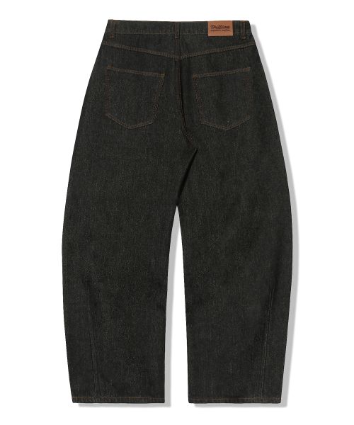 Shop Trillion [Nonfade] Curved Low Dart Denim Pants_Black TRFPT80BK